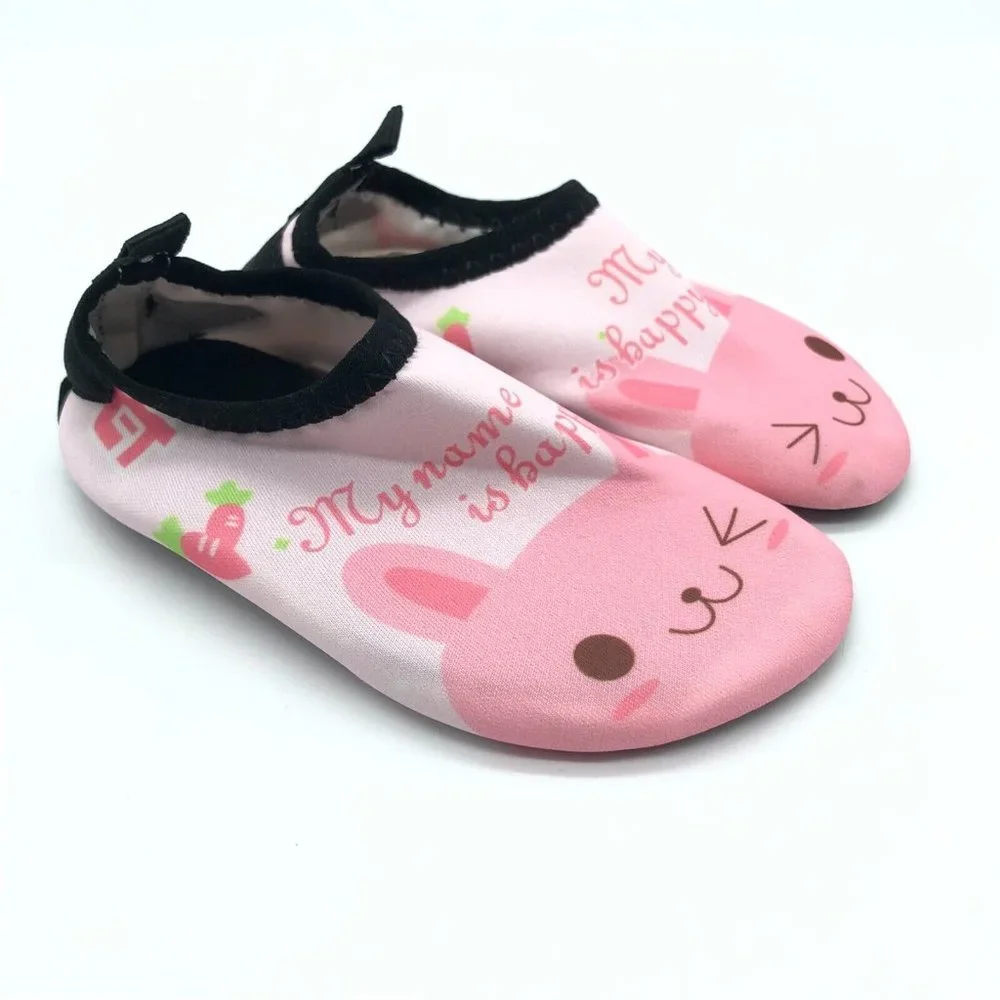 Girls Water Shoes Fabric Lightweight Bunny My Name is Happy Pink 22/23 US 6/7
